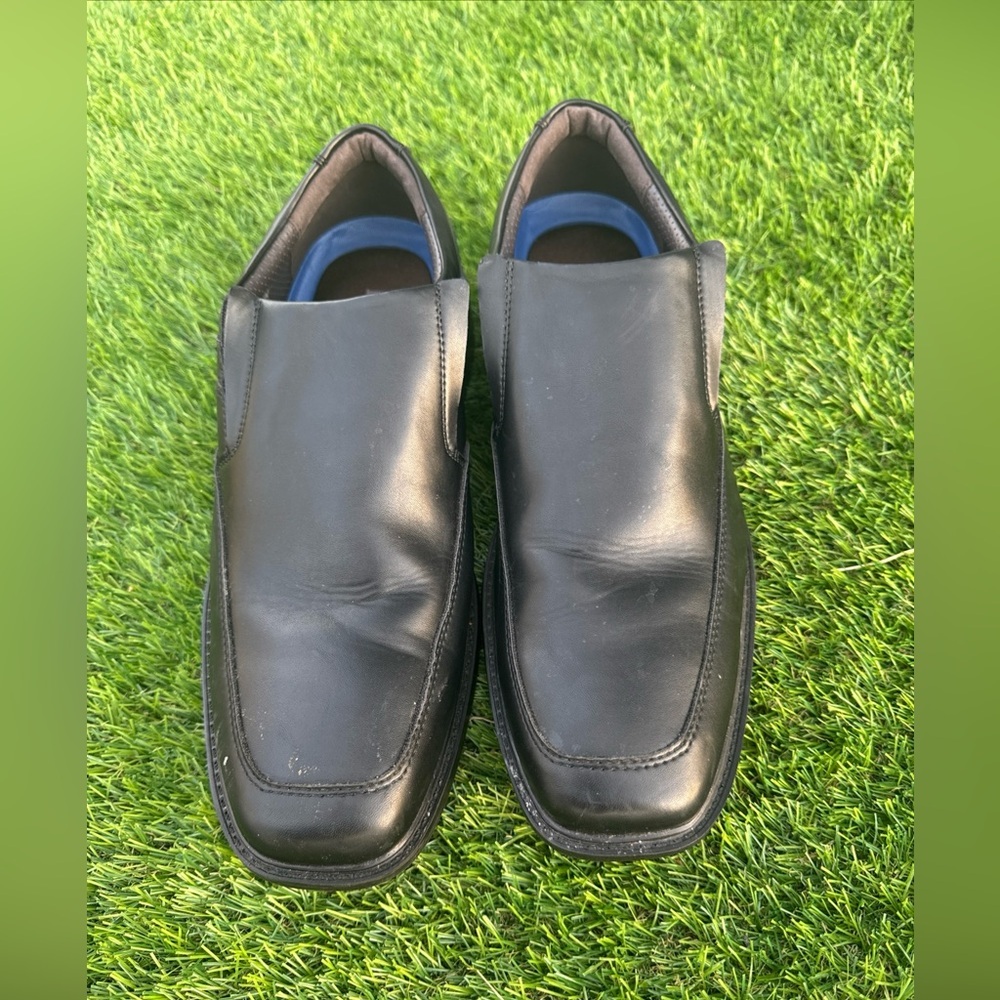Borelli Men's Black Slip-On Leather Dress Shoes